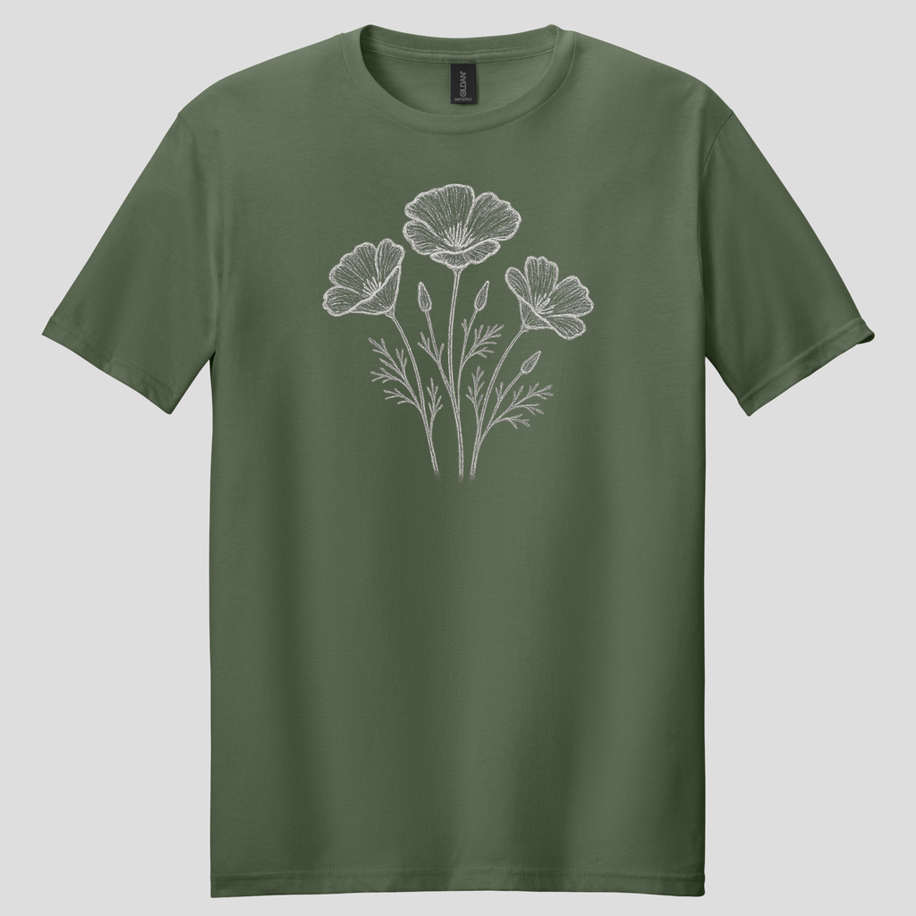 Poppies Sketch T-Shirt